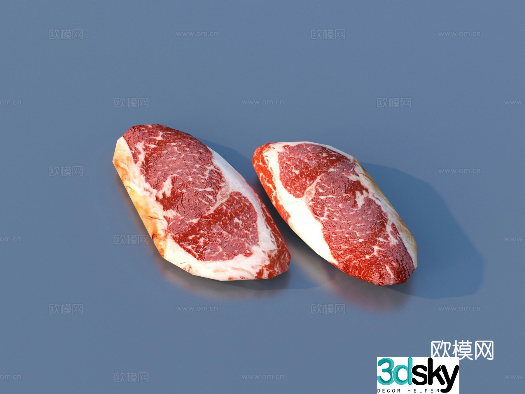 Meat pork beef beef lamb slices raw meat 3D model