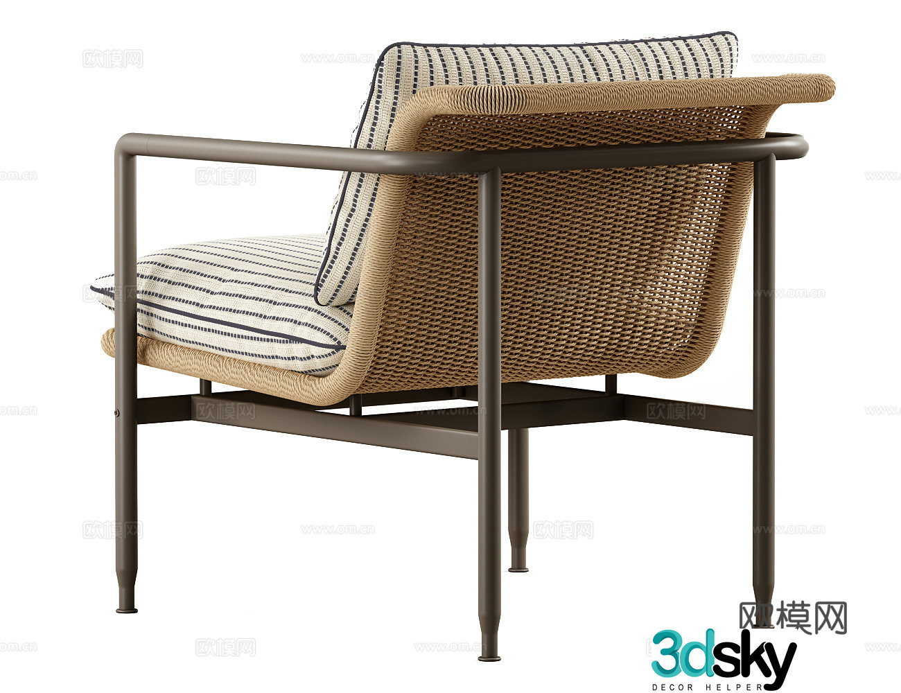 New Chinese style outdoor chair leisure chair 3d model