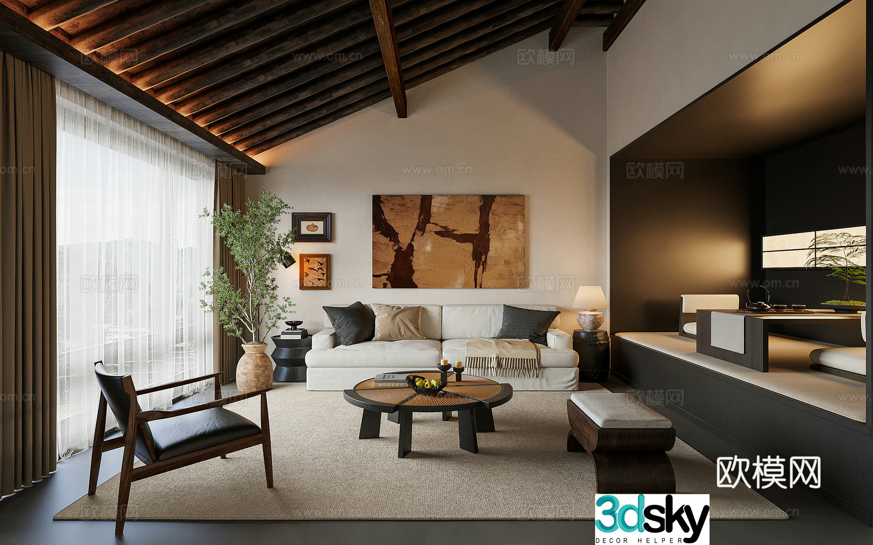 3D model of Tatami Tea Room Living Room of Tatami Tea Room in Middle Ages