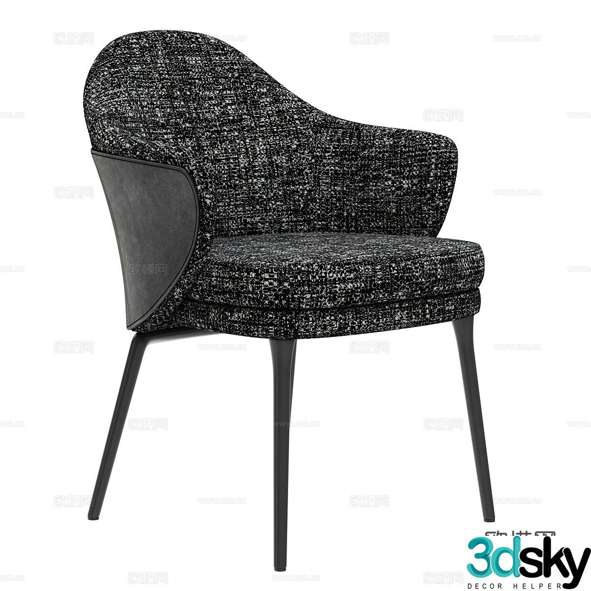 New Chinese dining chair single chair chair 3d model