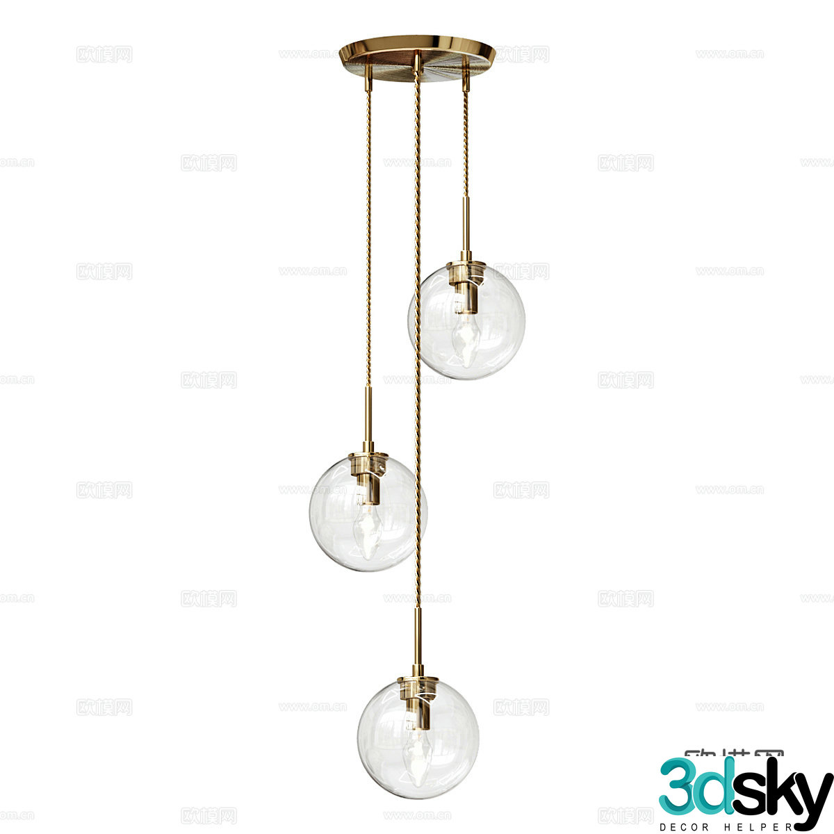 New Chinese suction cup lamp Craft chandelier 3D model