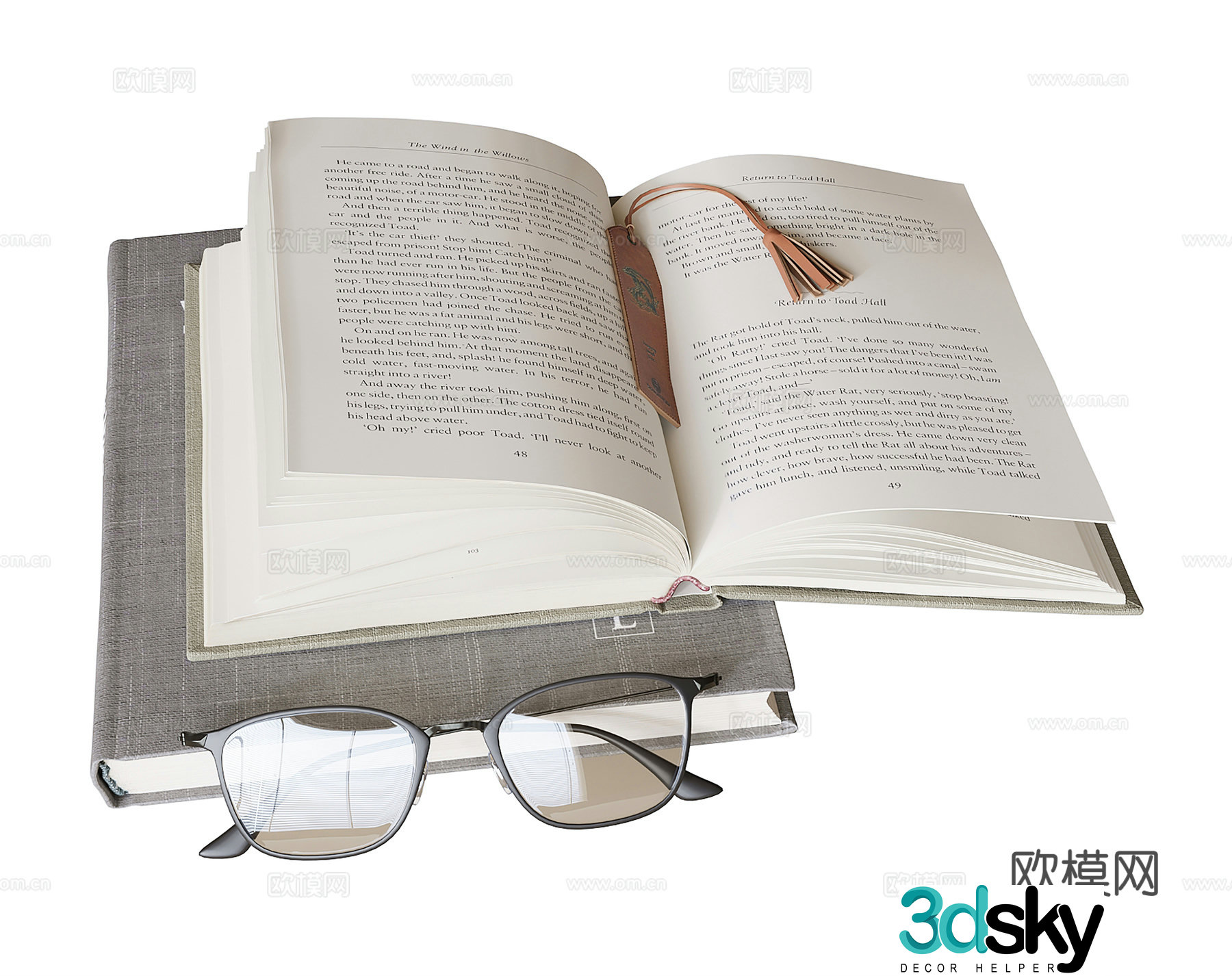 Glasses Expand Books Book 3D Model