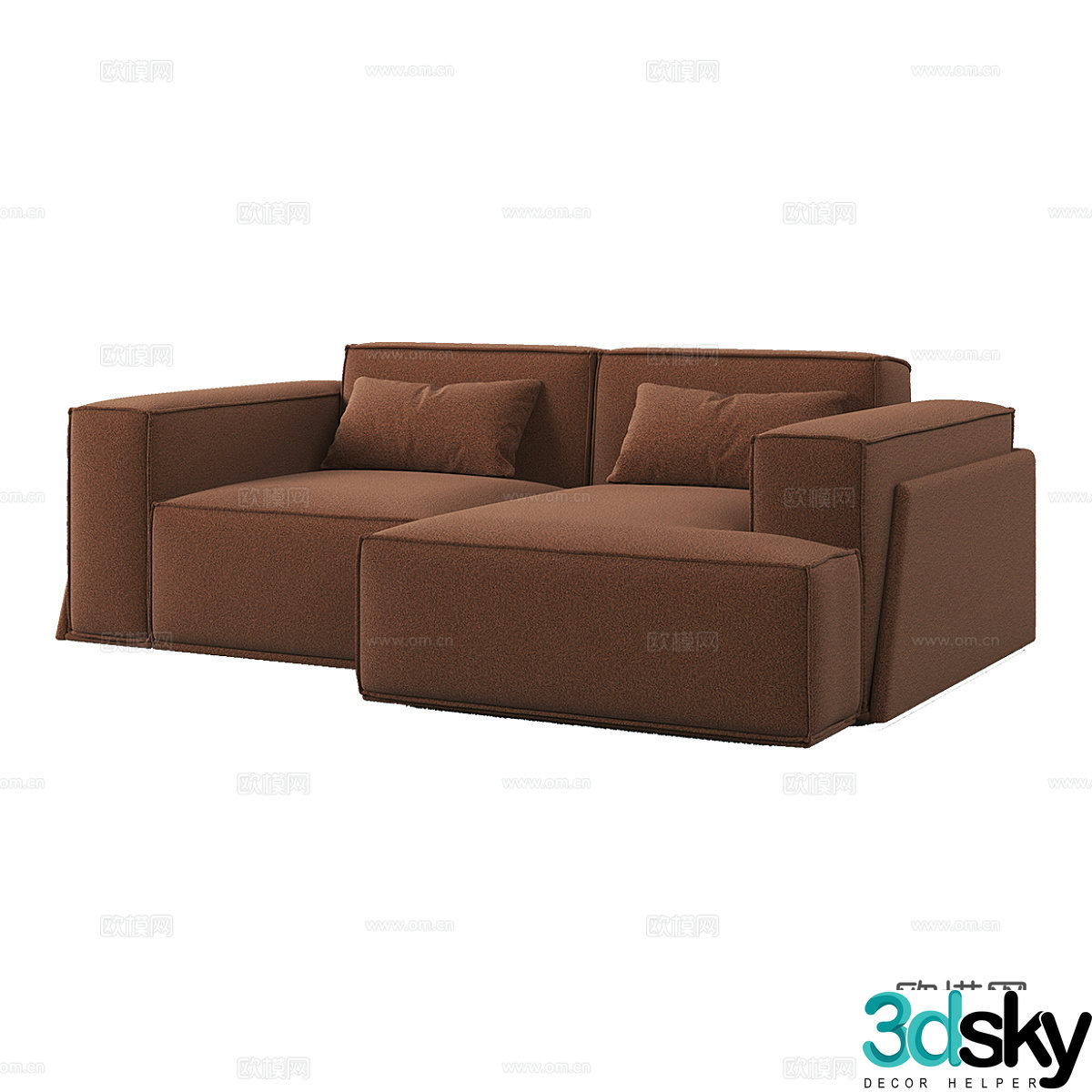 Modern simple double sofa 3d model