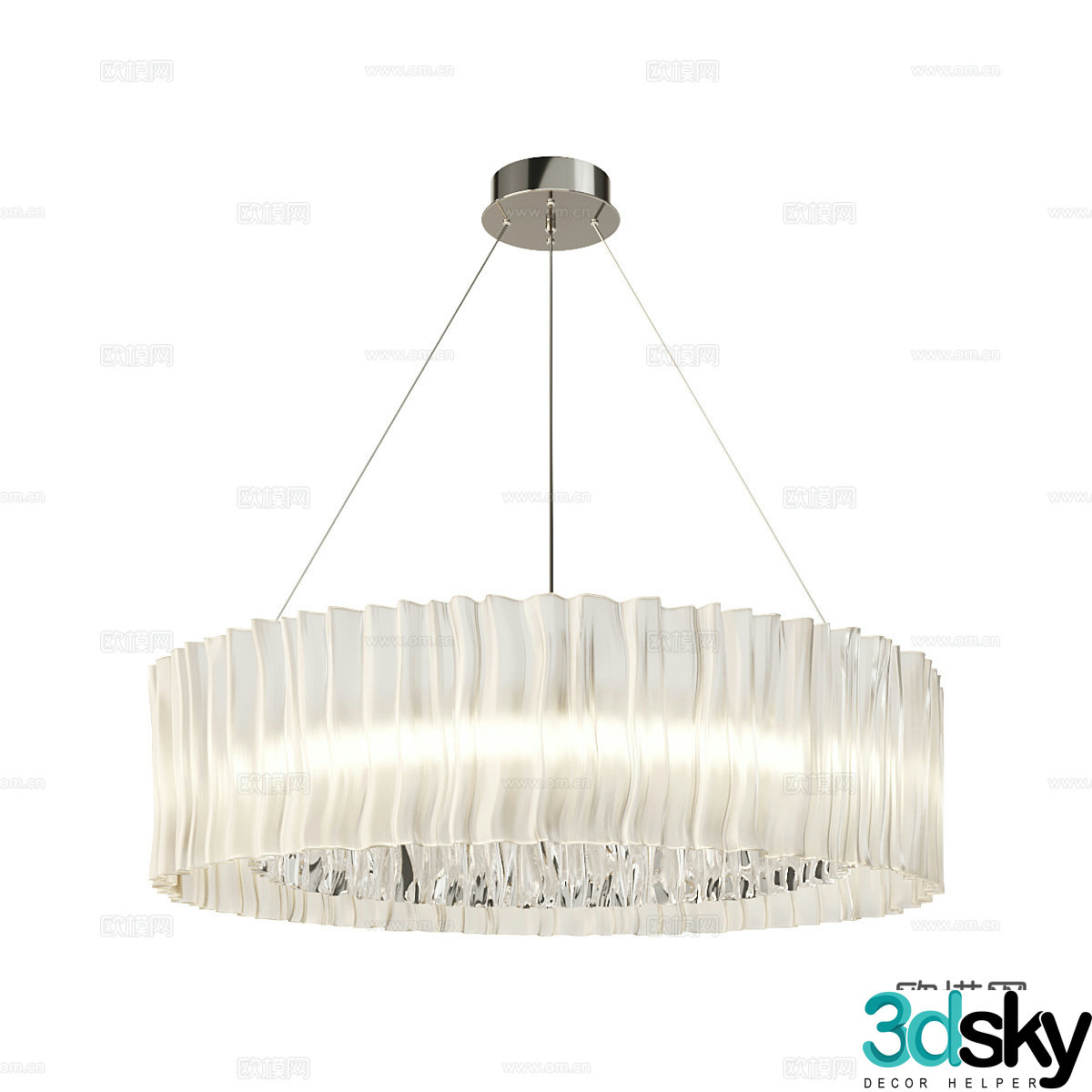 Modern minimalist chandelier 3d model