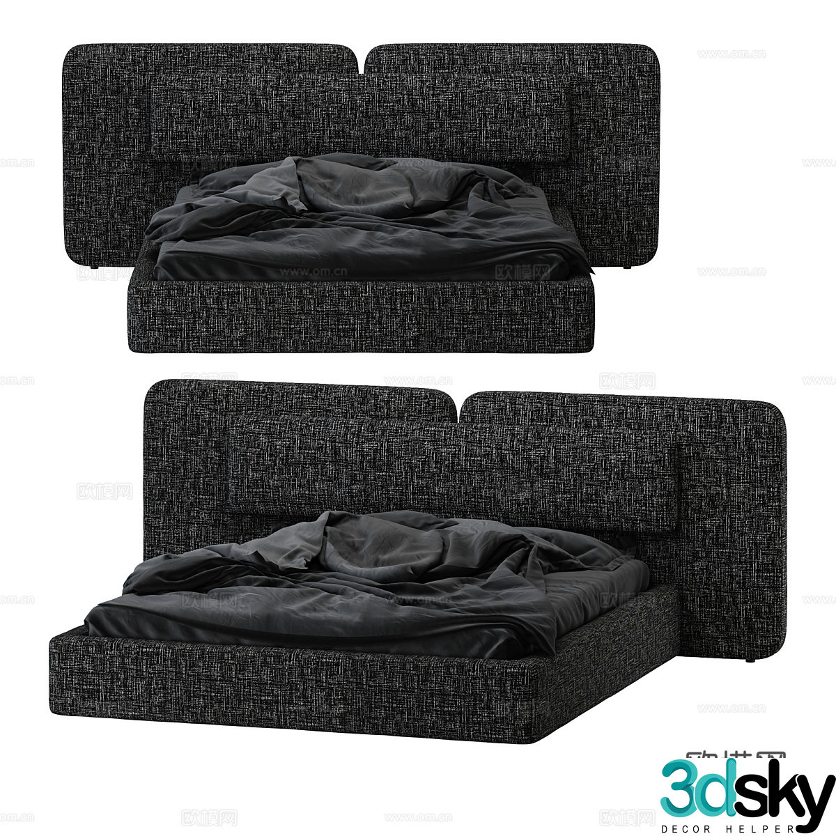 Hyundai minimalist double bed 3D model