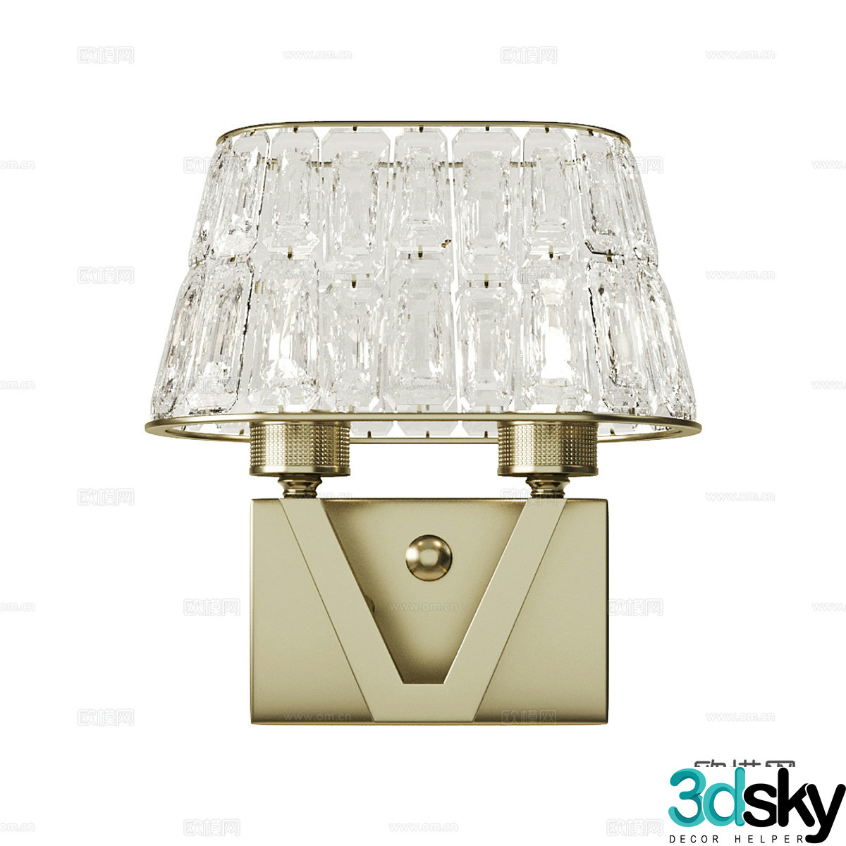 Light luxury wind wall light 3d model