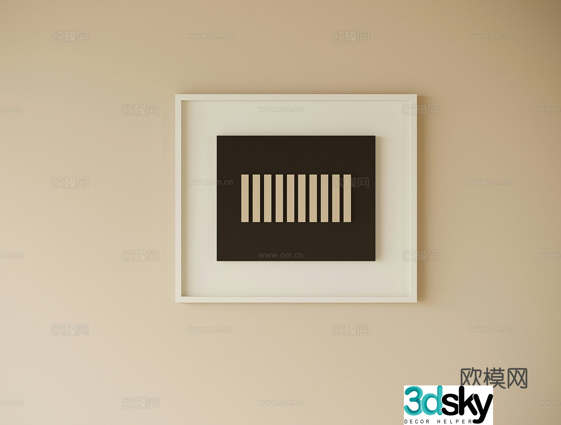 Modern bedside painting 3d model