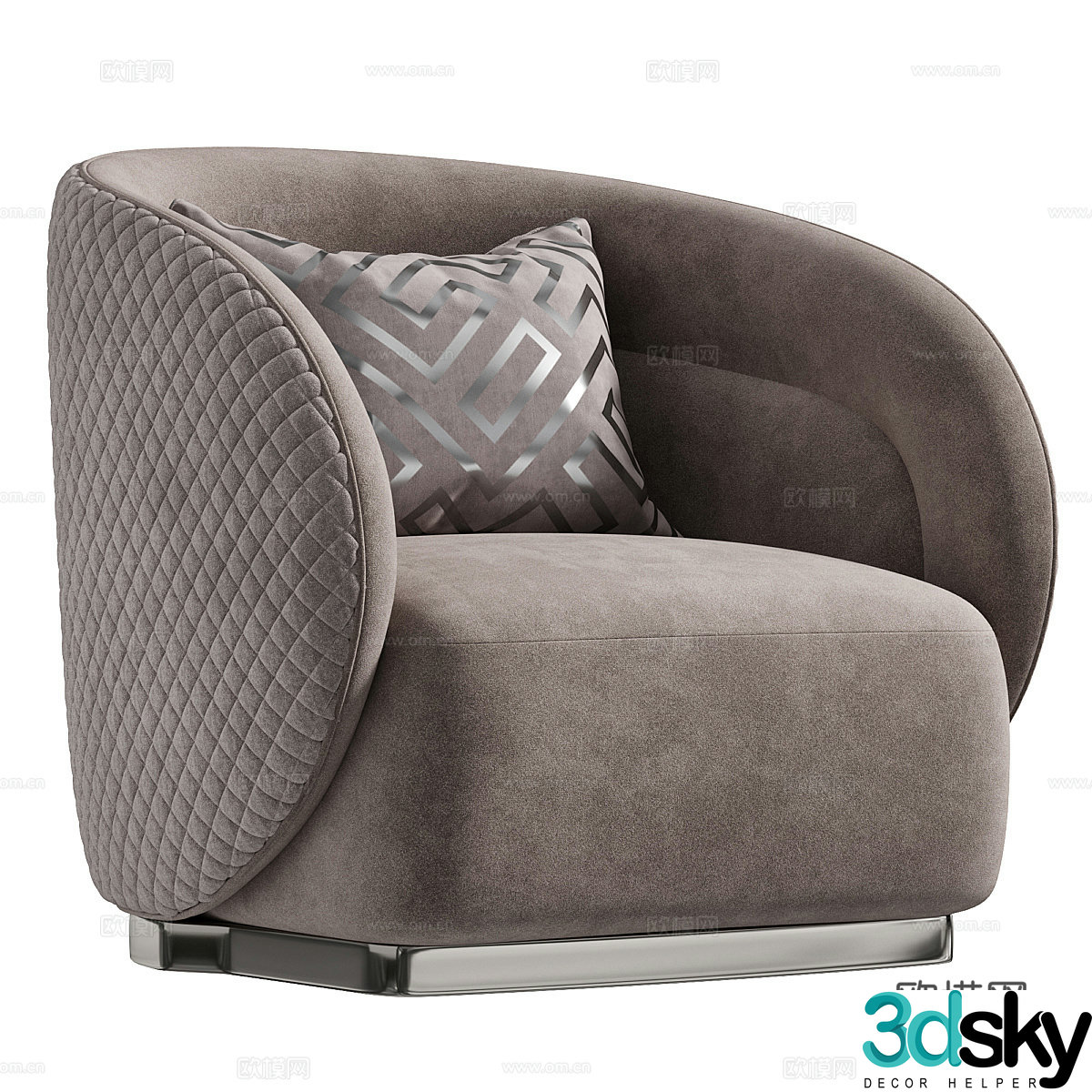 New Chinese casual sofa single sofa 3D model