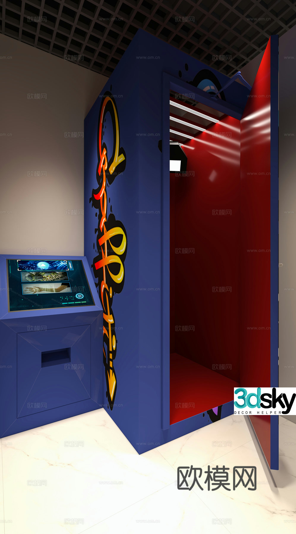 Self-service photo studio photo equipment check-in point 3D model