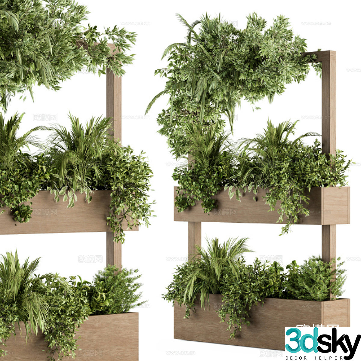 Plant box rack potted flower box 3d model