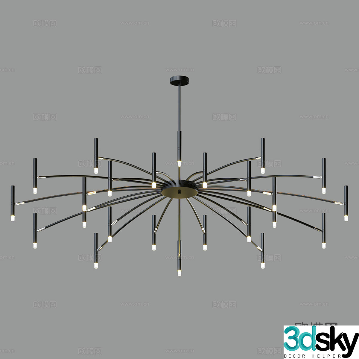 Modern spider grab chandelier 3D model