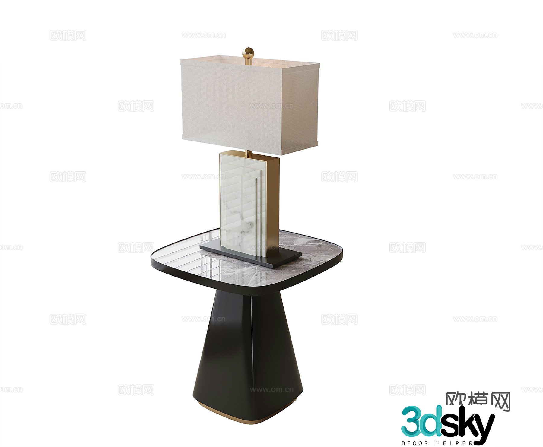 New Chinese-style desk lamp side table lamp 3D model