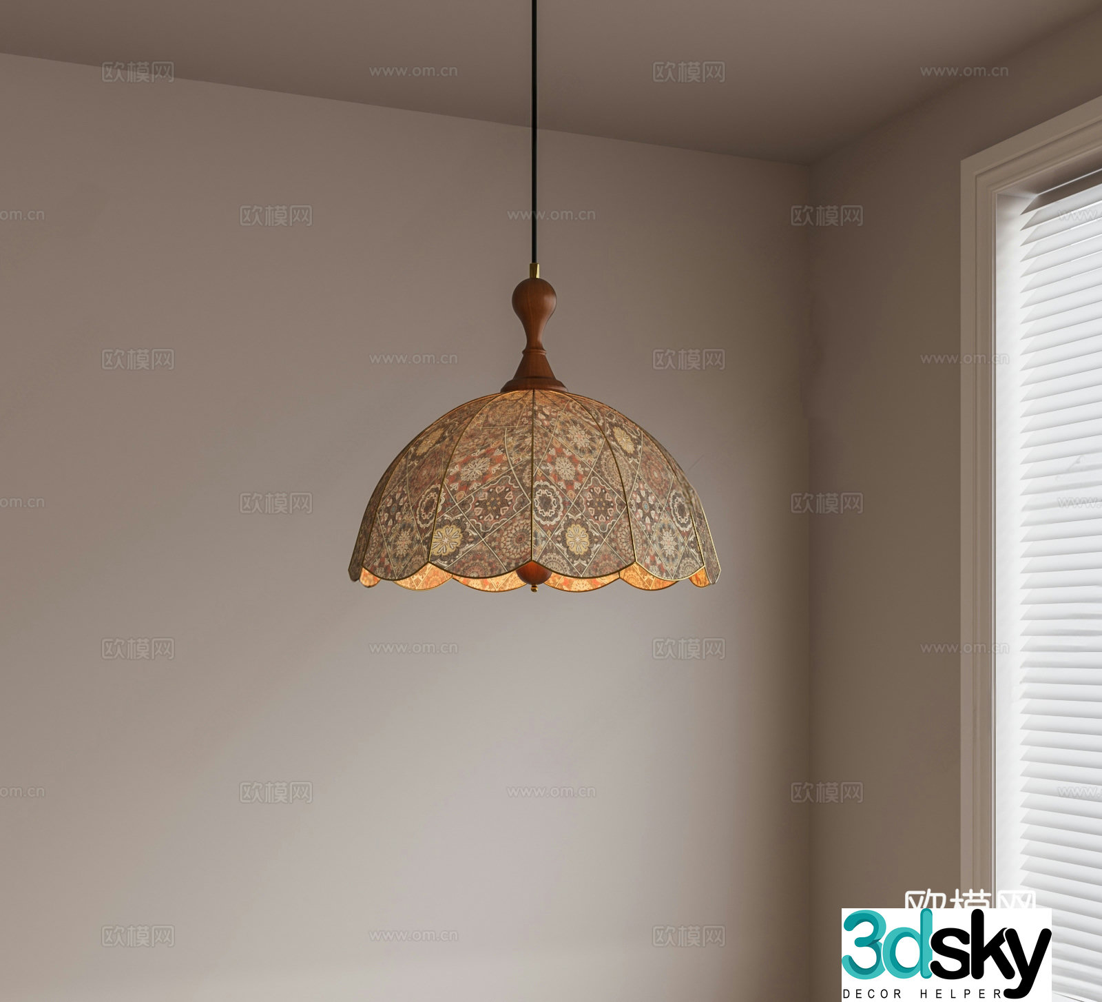 American retro chandelier 3d model