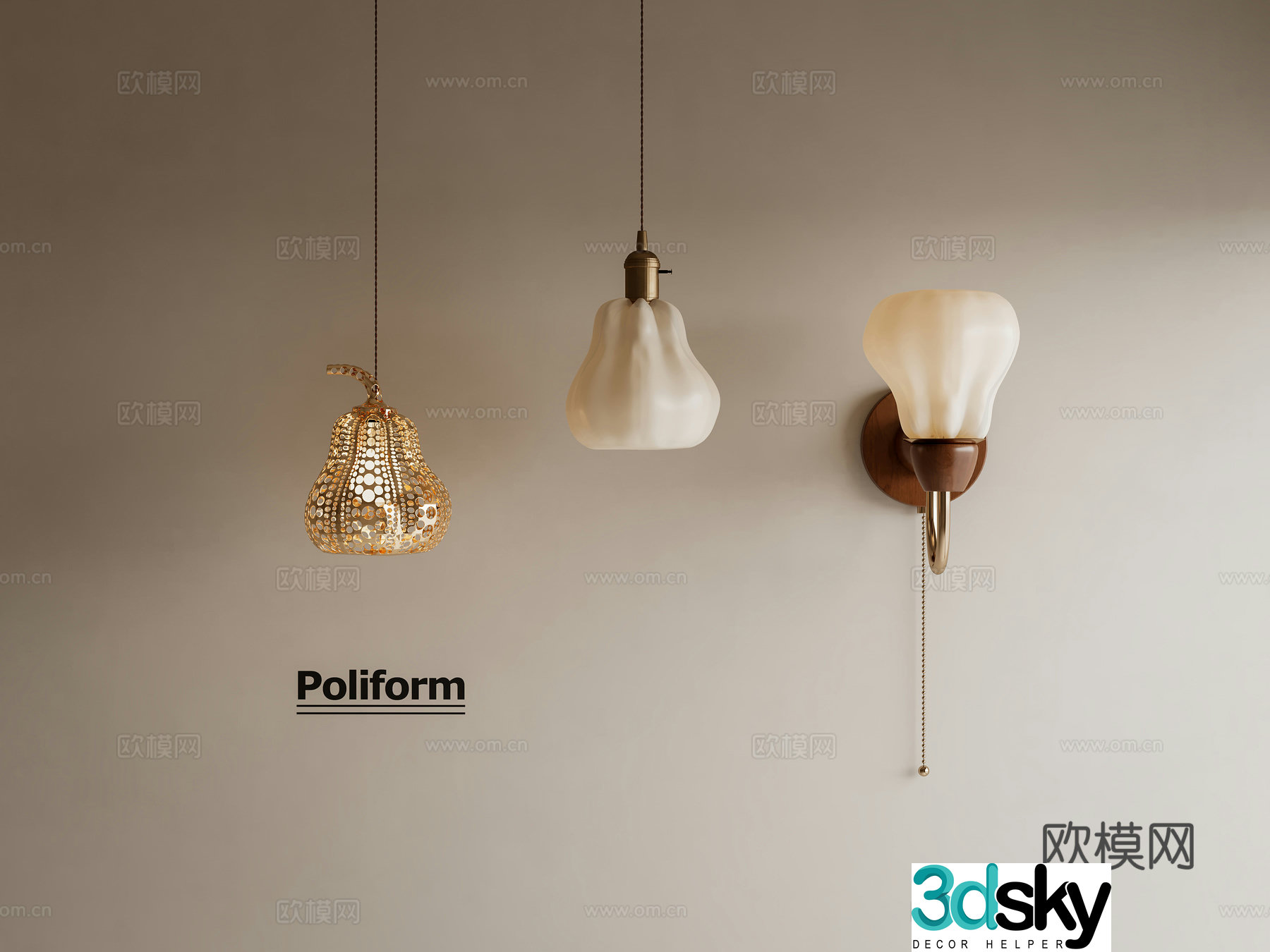 French chandelier lantern chandelier pumpkin chandelier wall lamp 3d model