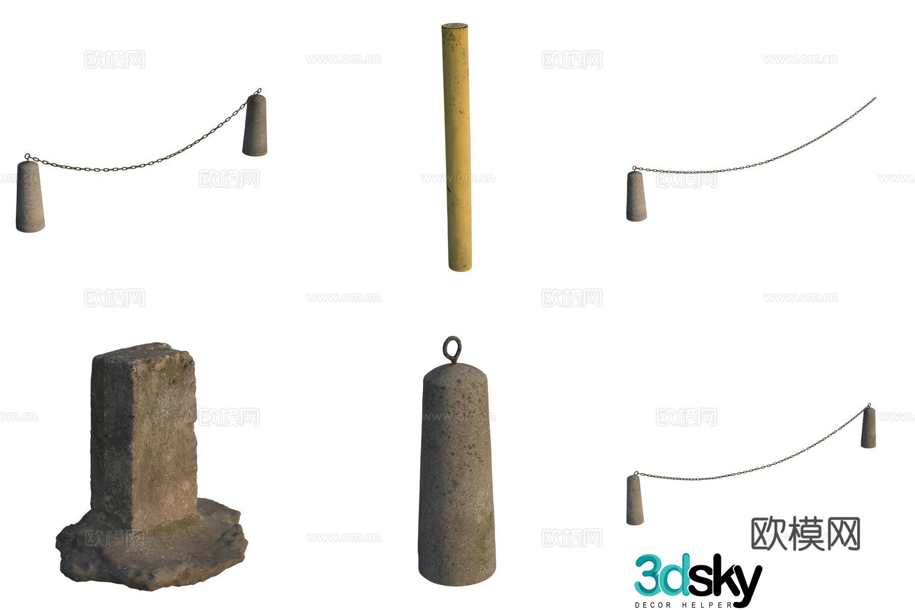 Road Administration Roadblock Boundary Road Facility 3D Model