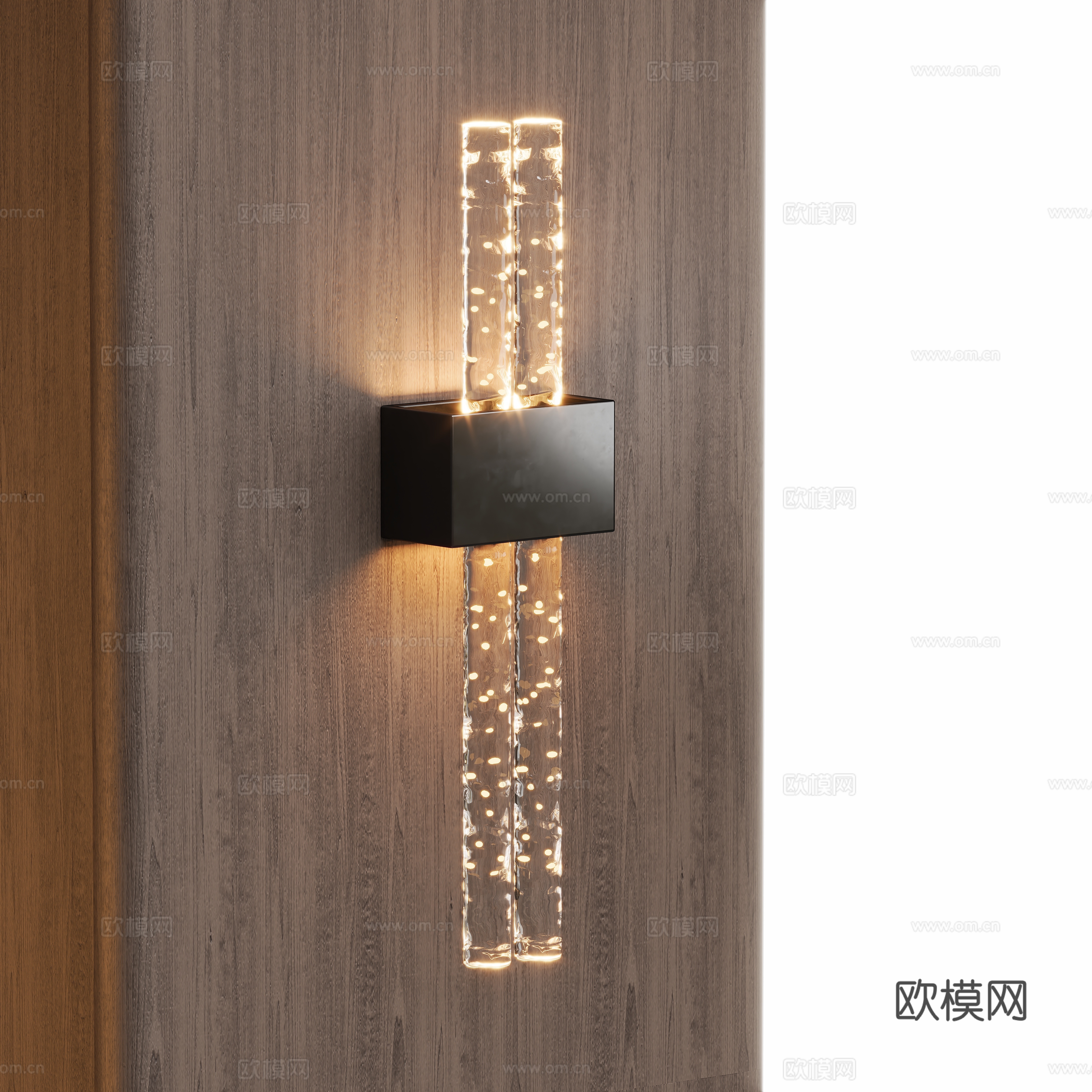 Modern crystal column wall light 3d model