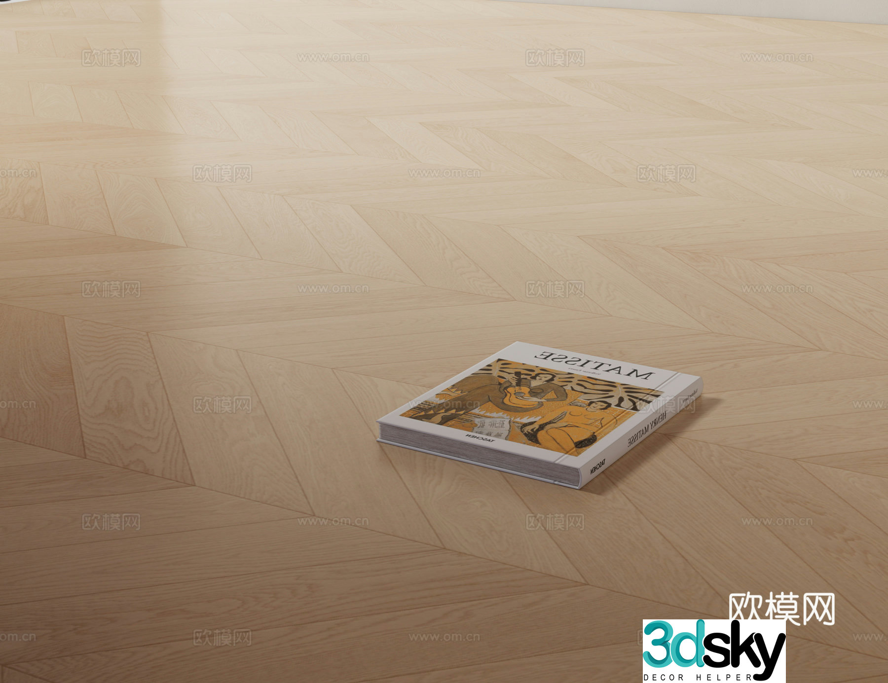 Modern flooring Fish bone wood flooring 3d model