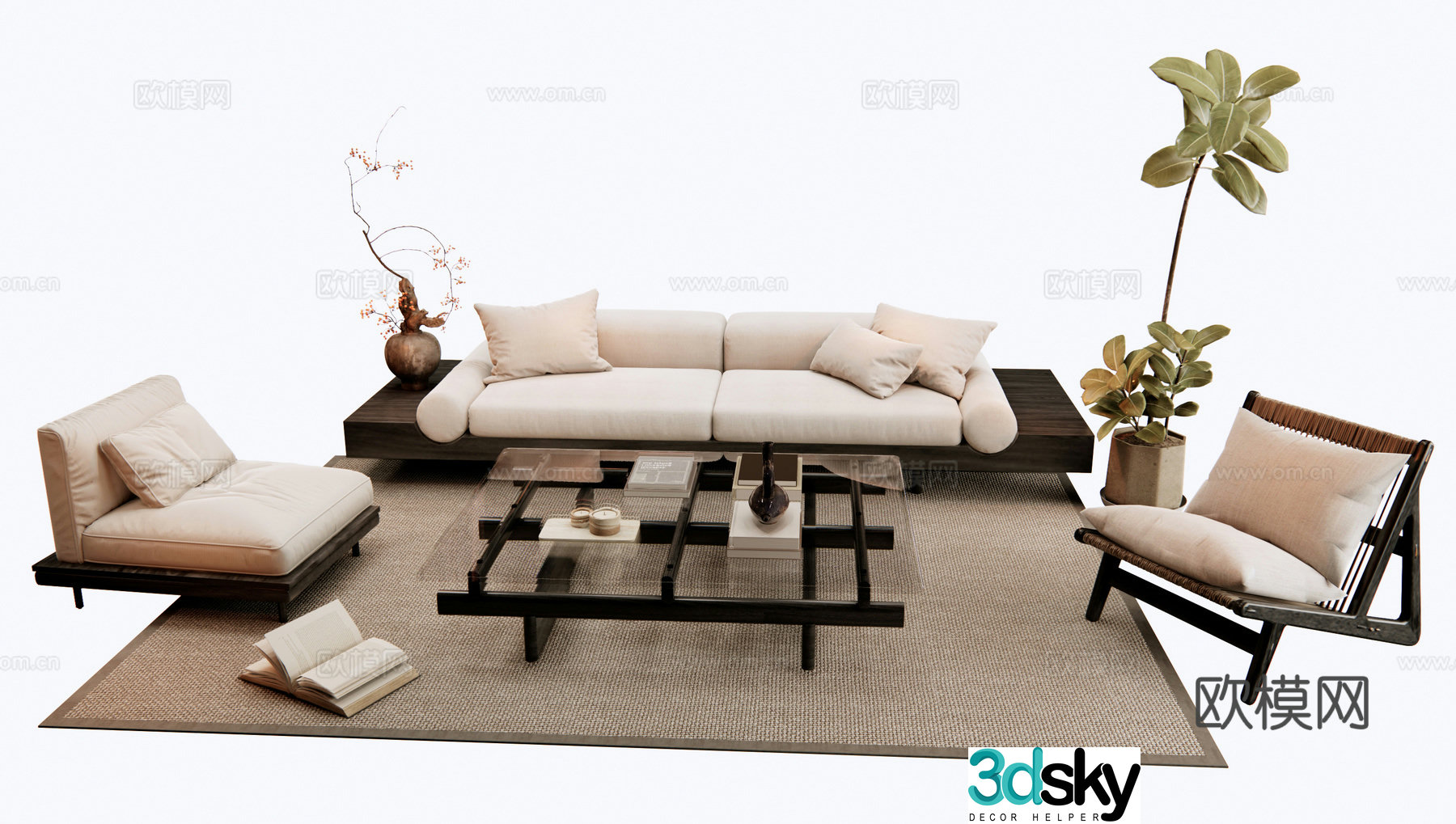 Wasabi wind combination sofa 3D model