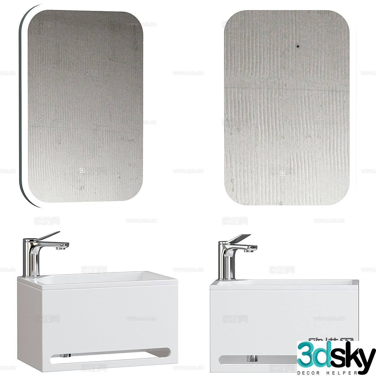 Modern bathroom cabinet sink 3d model