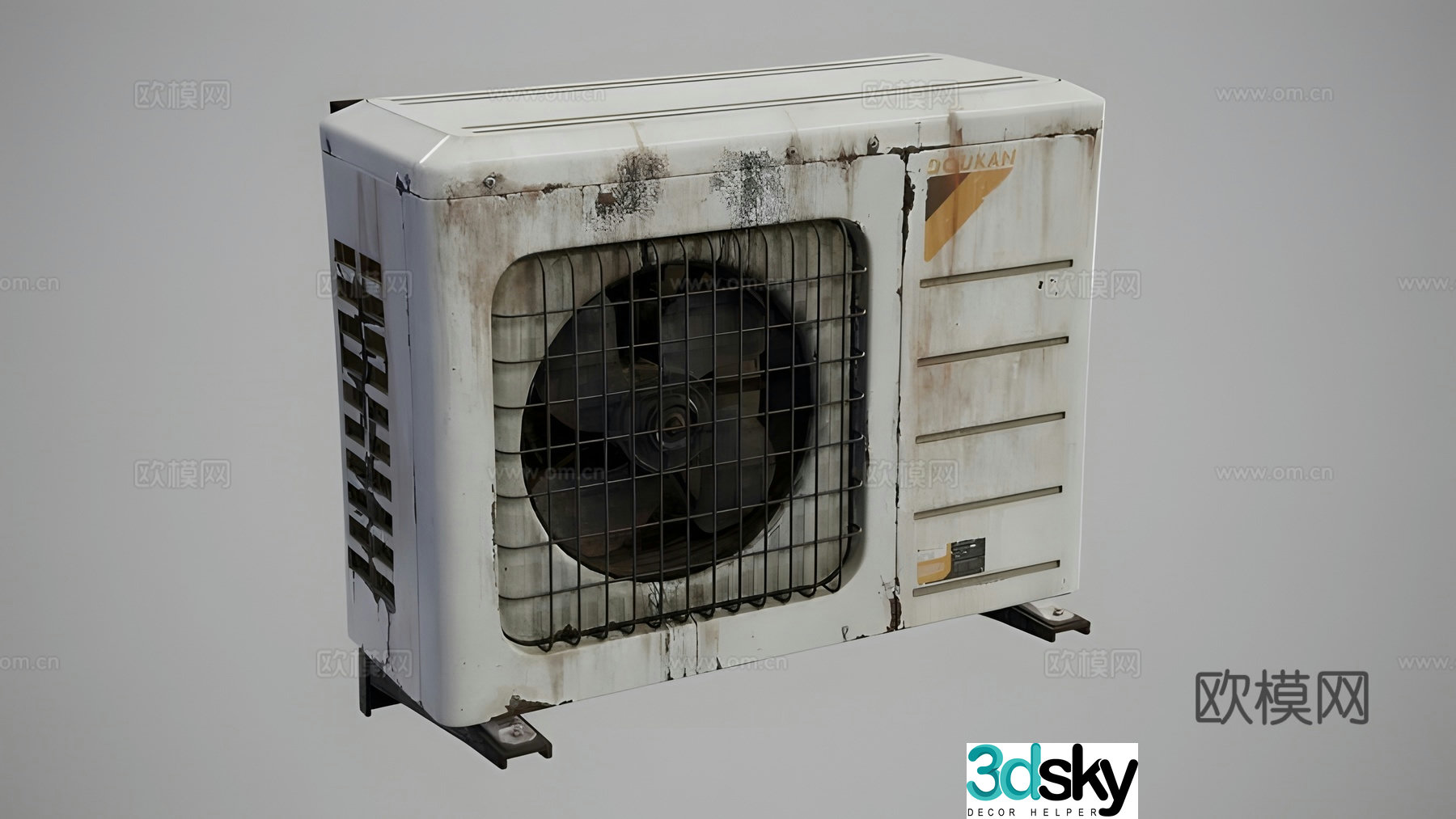 Old air conditioning outdoor unit 3d model