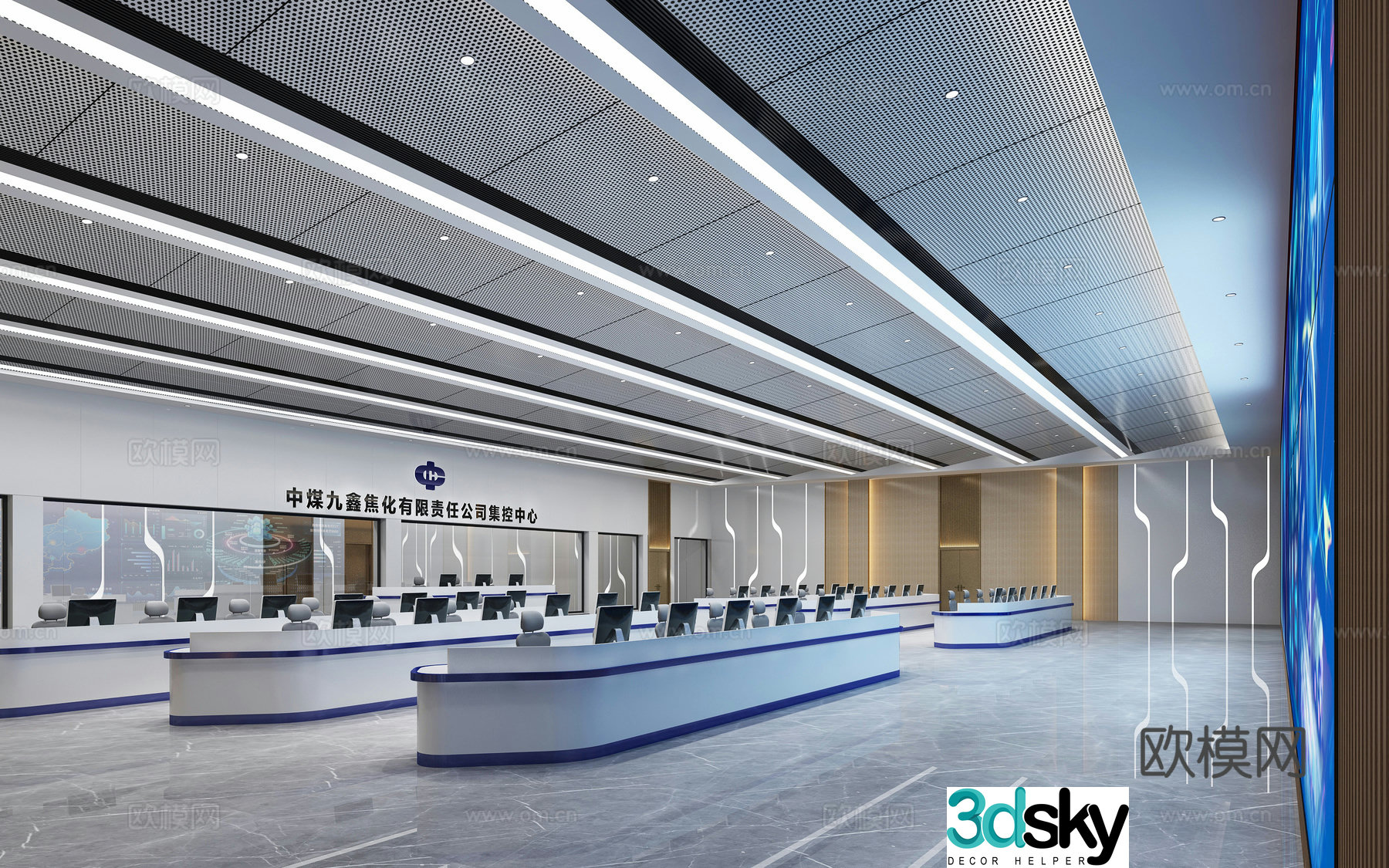 Modern Command Center Office 3D model