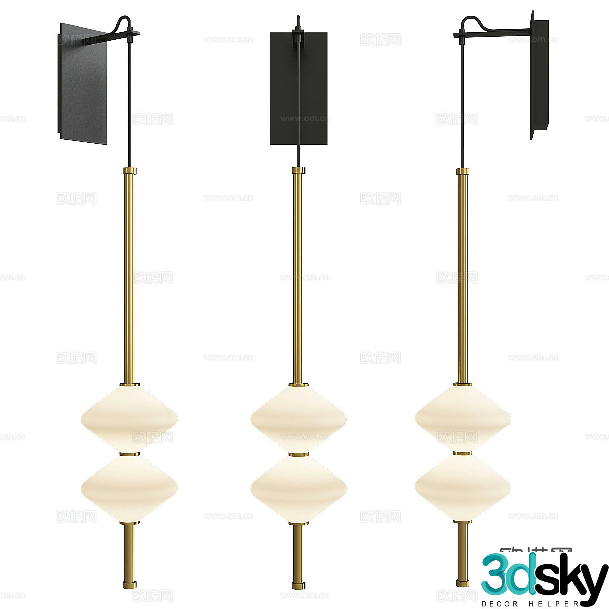 New Chinese wall light 3D model