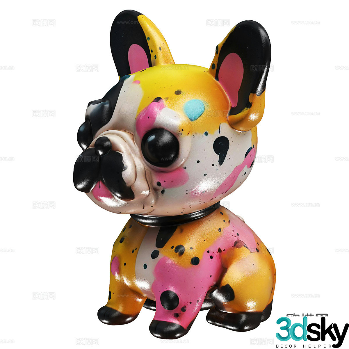 Trendy toy ornaments puppy sculpture 3d model