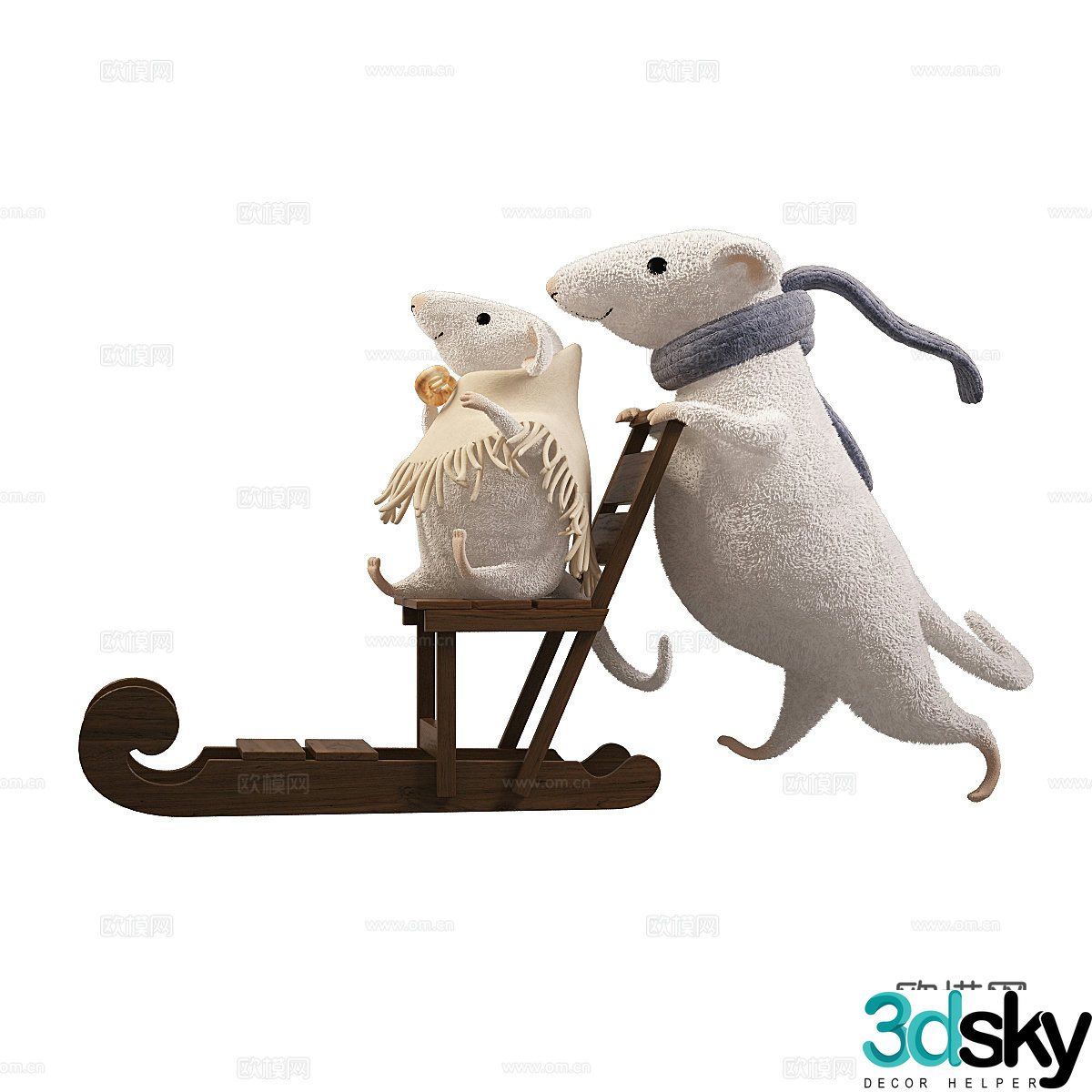 Mouse plush toy 3D model