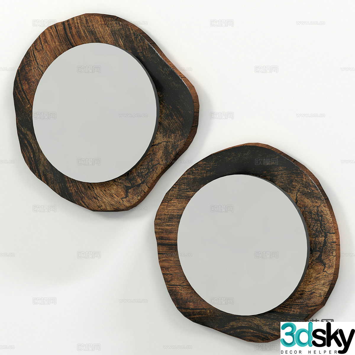Middle-aged style hanging mirror mirror 3d model