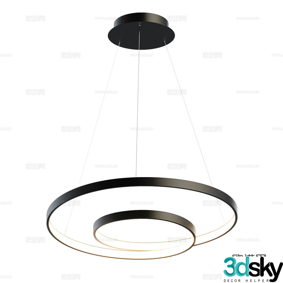 Modern simple chandelier Small ring chandelier 3d model