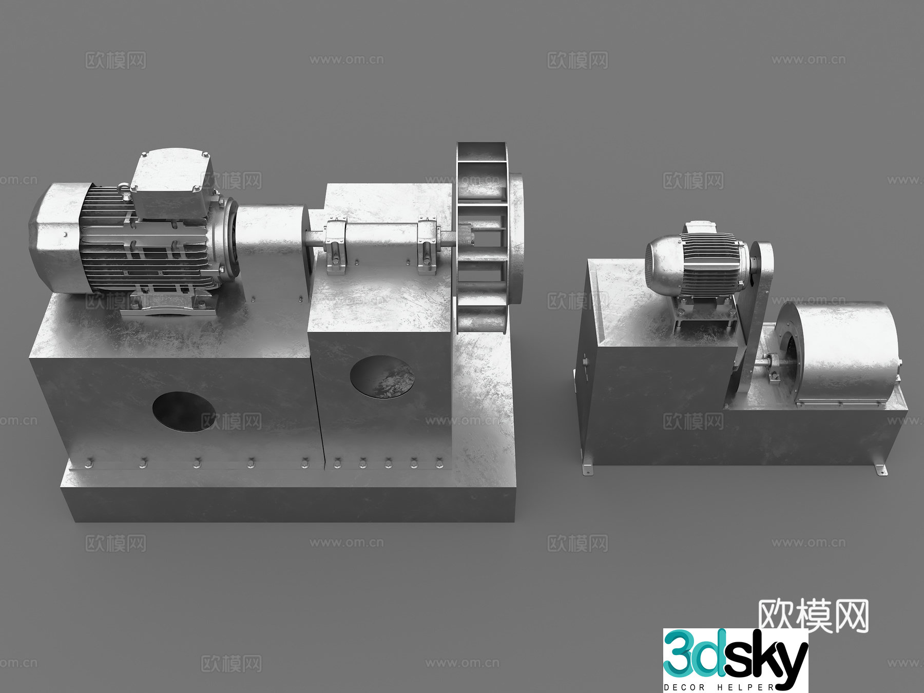 Industrial blower Motor Industrial fan Metal fan 3D model