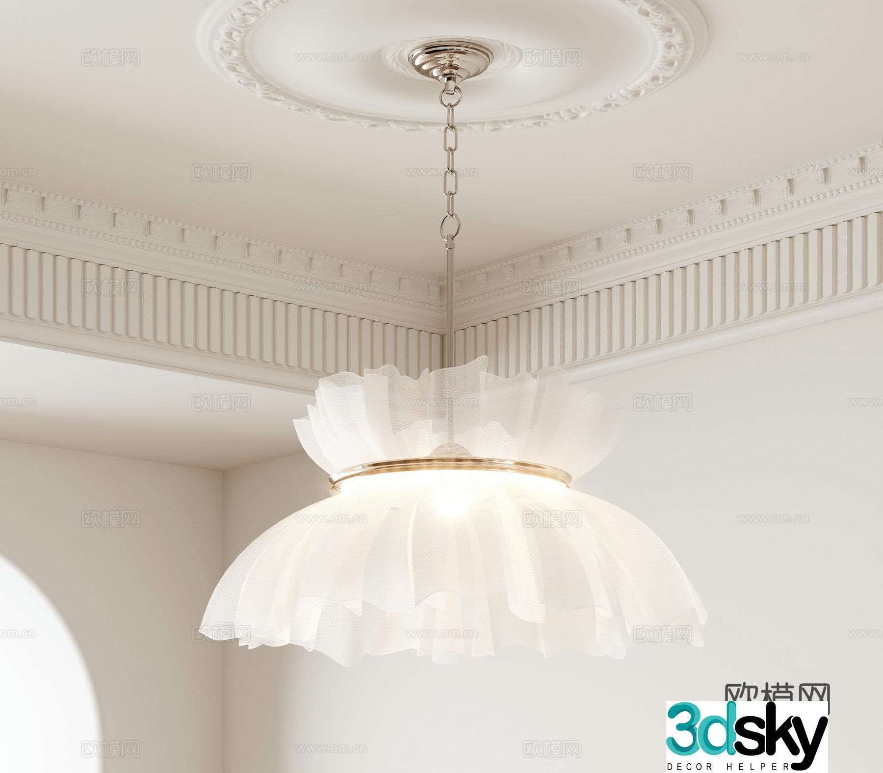 French veil chandeliers 3d model