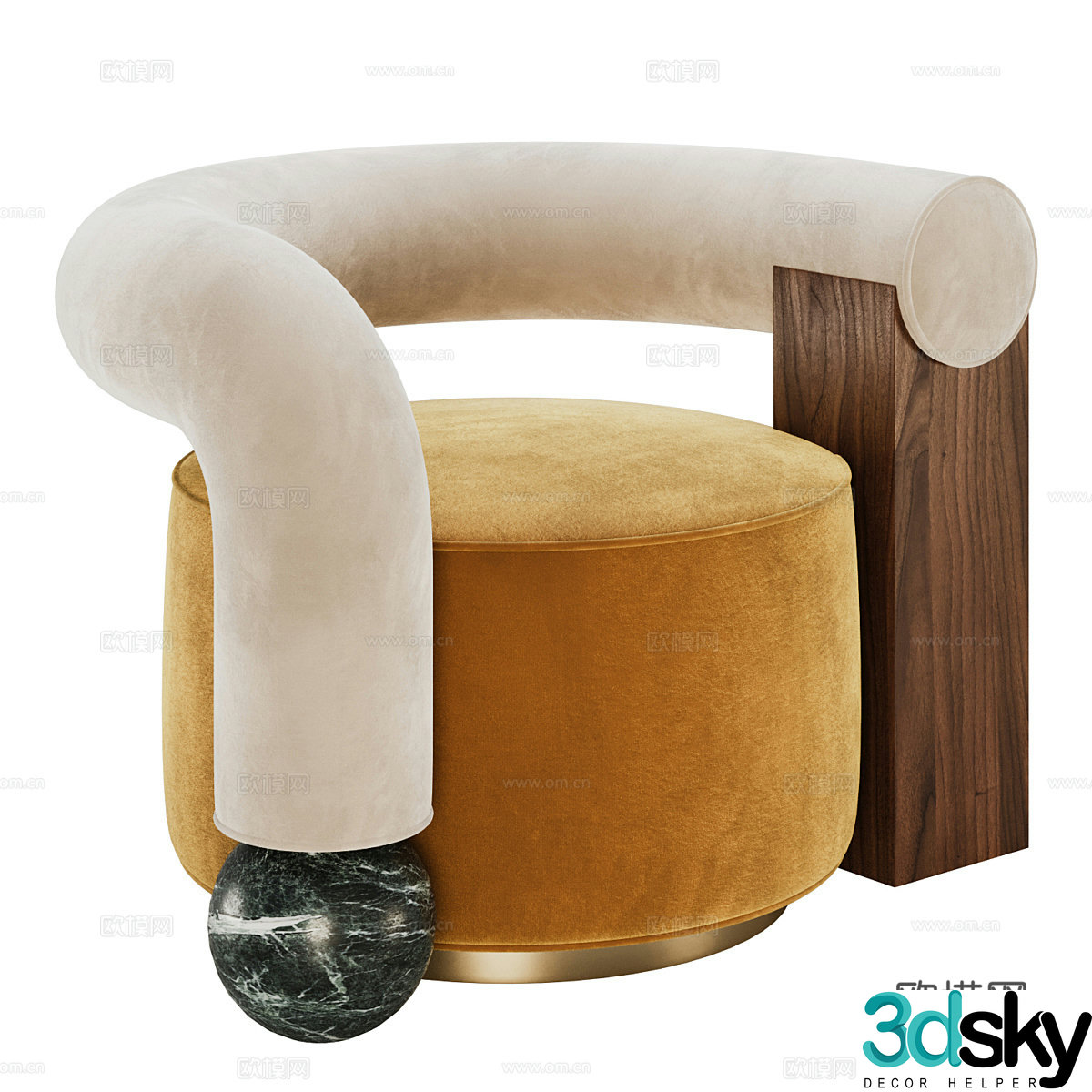 New Chinese style leisure chair 3d model