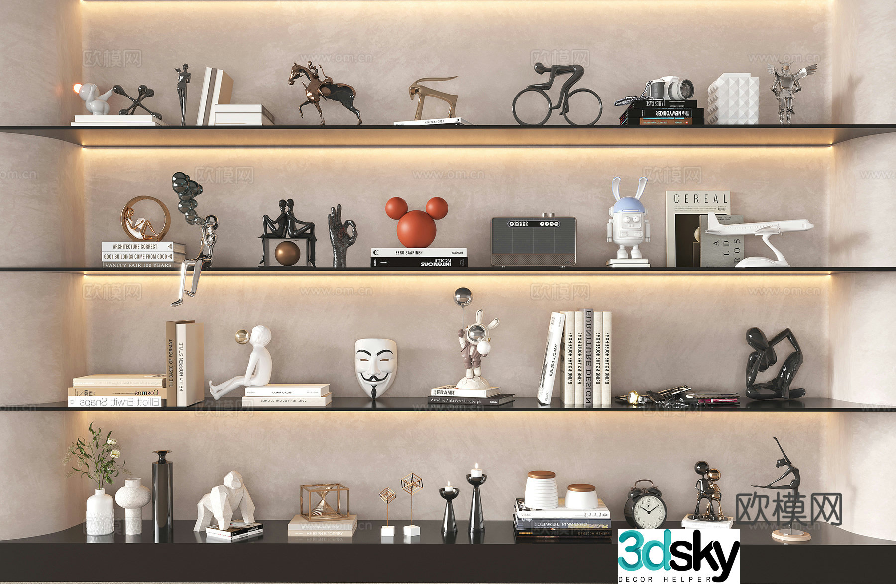 Modern ornaments Jewelry Furniture Book Sculpture Small Parts 3D Model