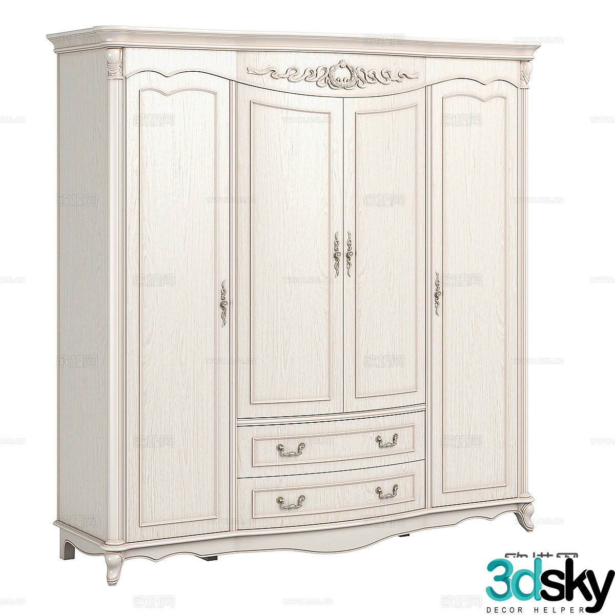 American finished wardrobe wardrobe 3d model