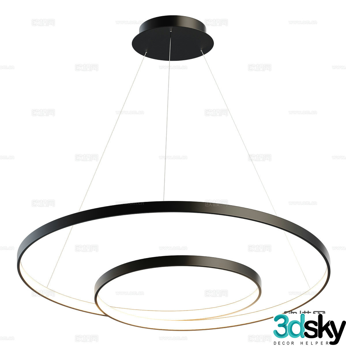 Modern minimalist chandelier ring chandelier 3d model