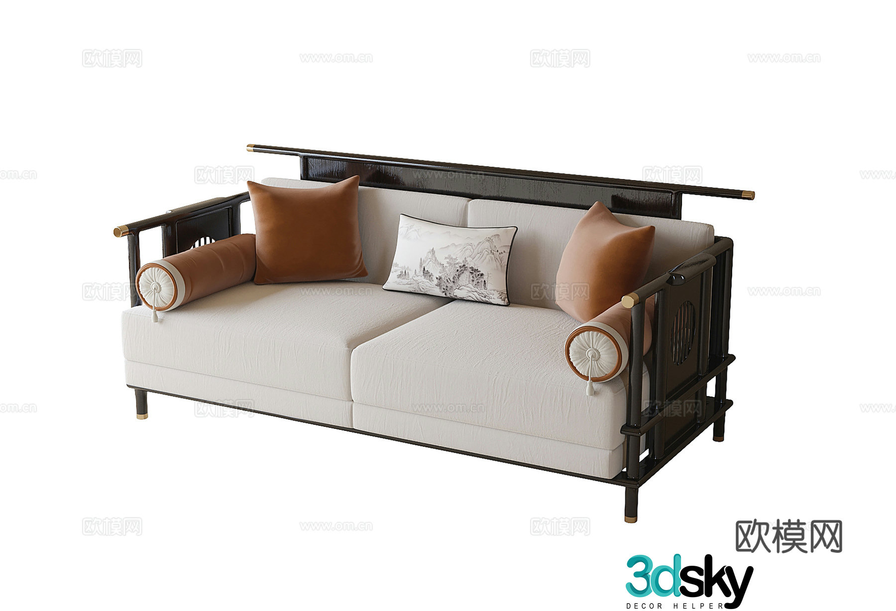 Chinese double sofa 3D model