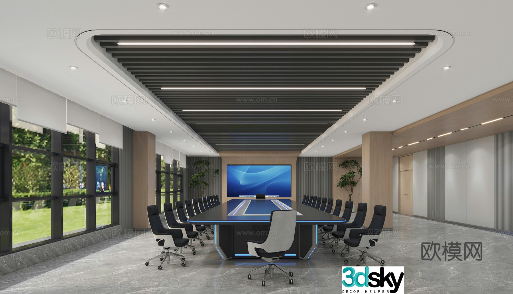 Modern conference room 3D model