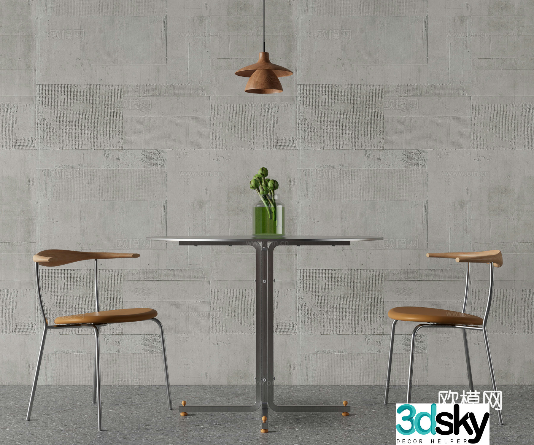 Modern casual table and chairs Coffee table and chairs 3d model