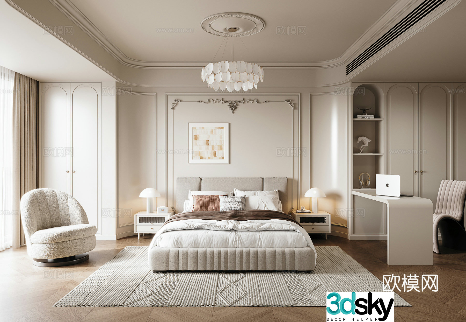 French bedroom master bedroom 3d model