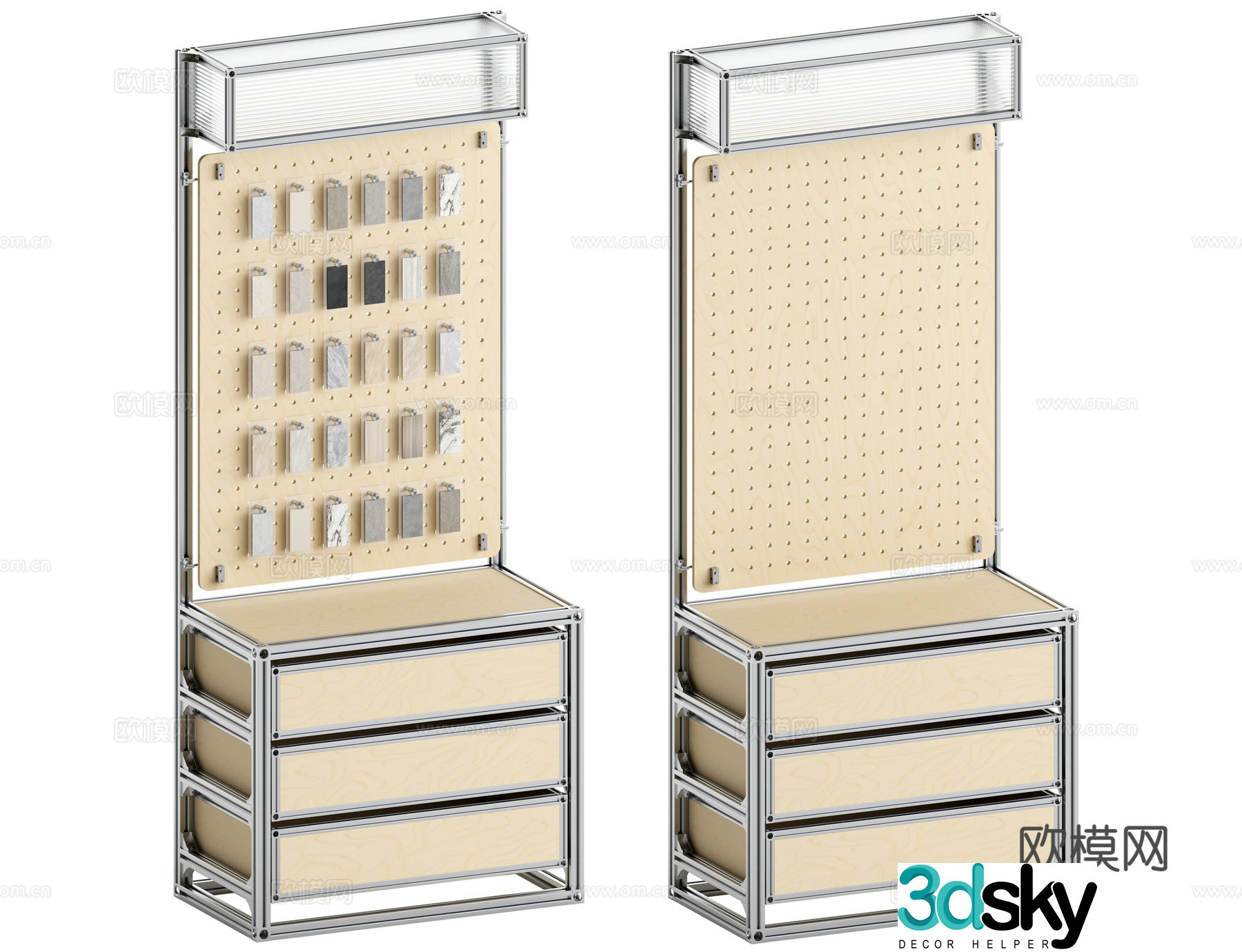 Modern hole board display cabinet jewelry cabinet 3d model