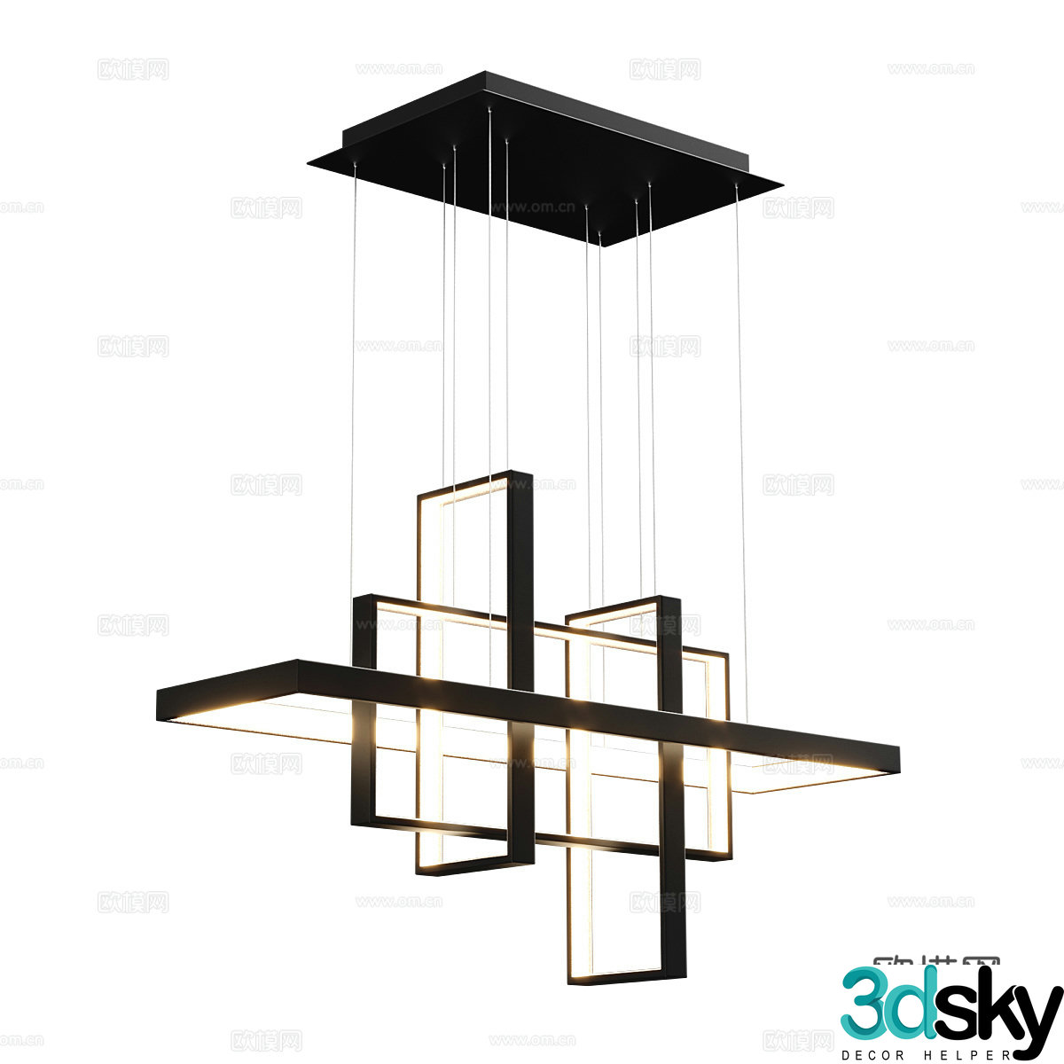 Modern minimalist chandelier 3d model