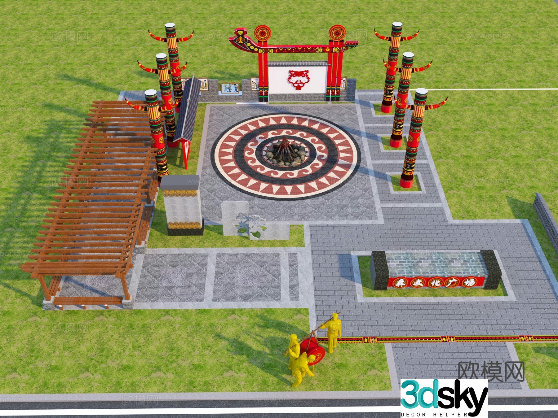 Chinese Yi Cultural Plaza 3D model