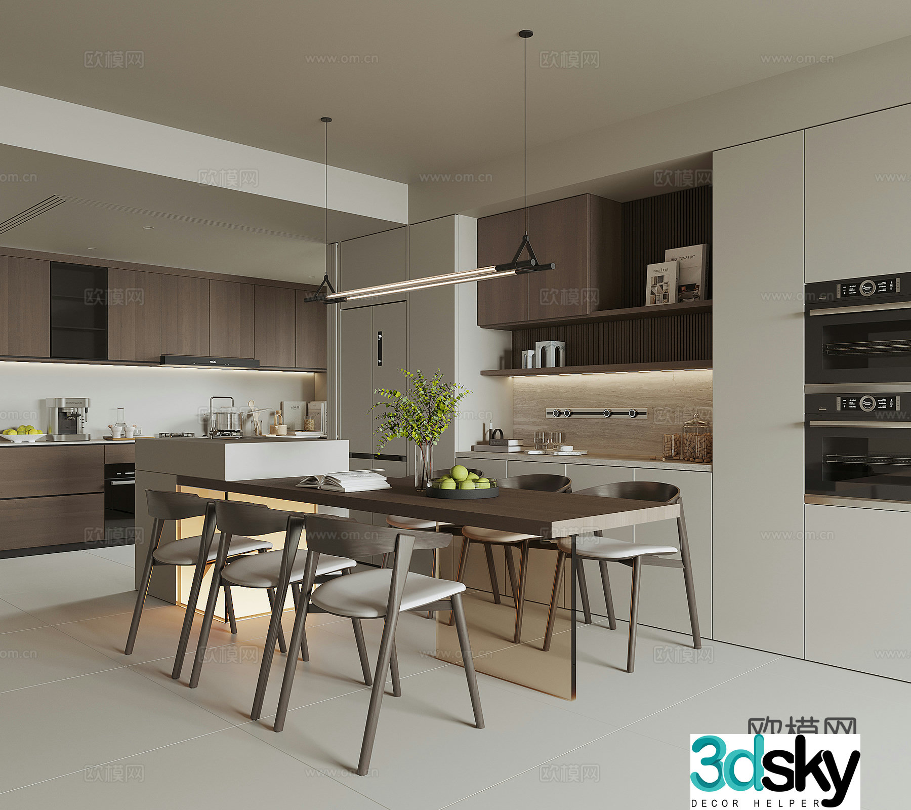 Modern island restaurant 3d model