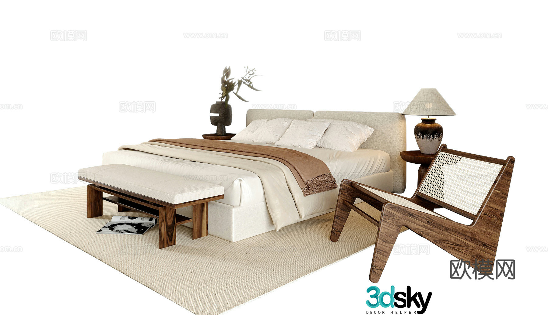 3 Silend Wind Double bed 3D model
