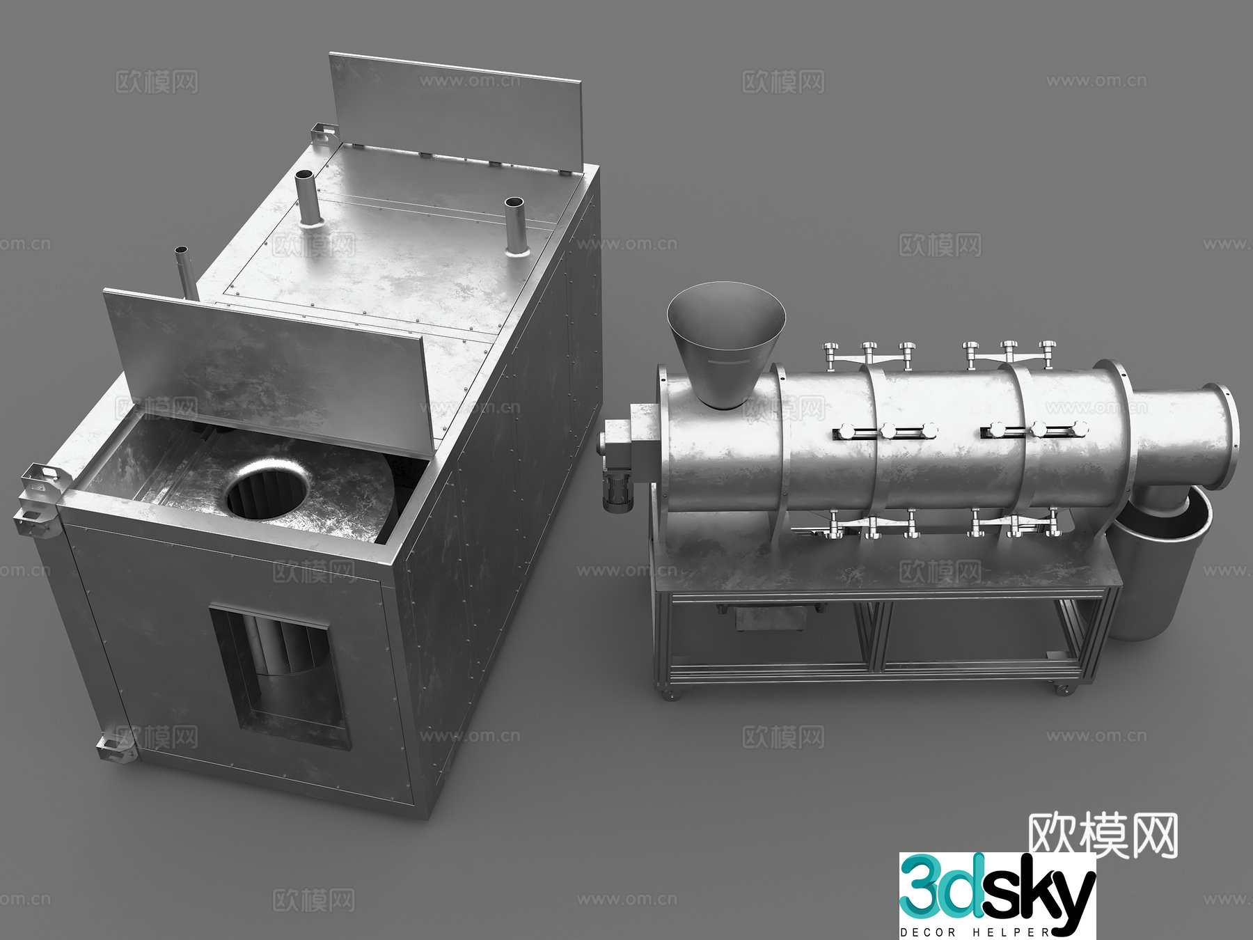 Industrial blower Motor Industrial fan Metal fan 3D model