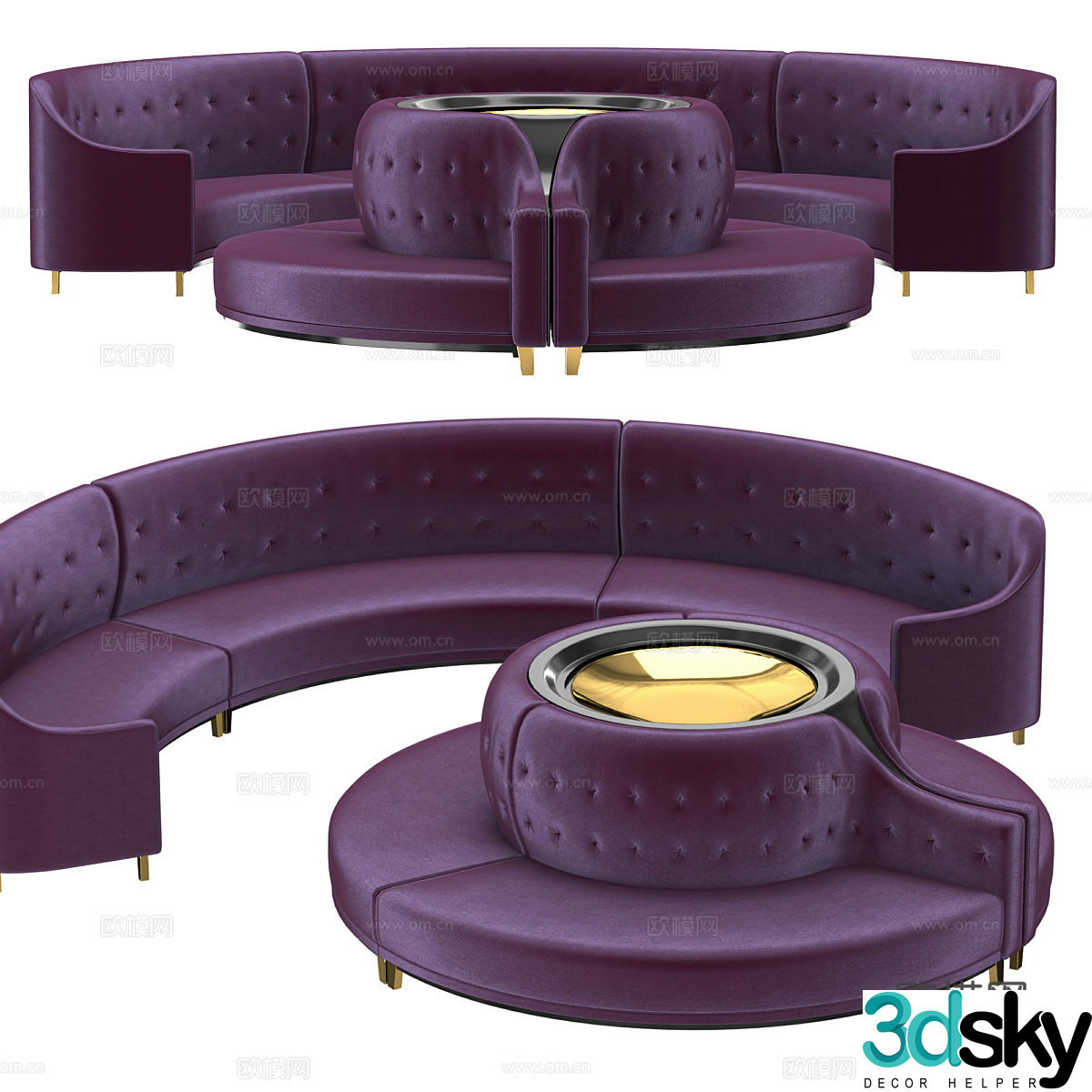 Modern card sofa round sofa seat sofa 3d model