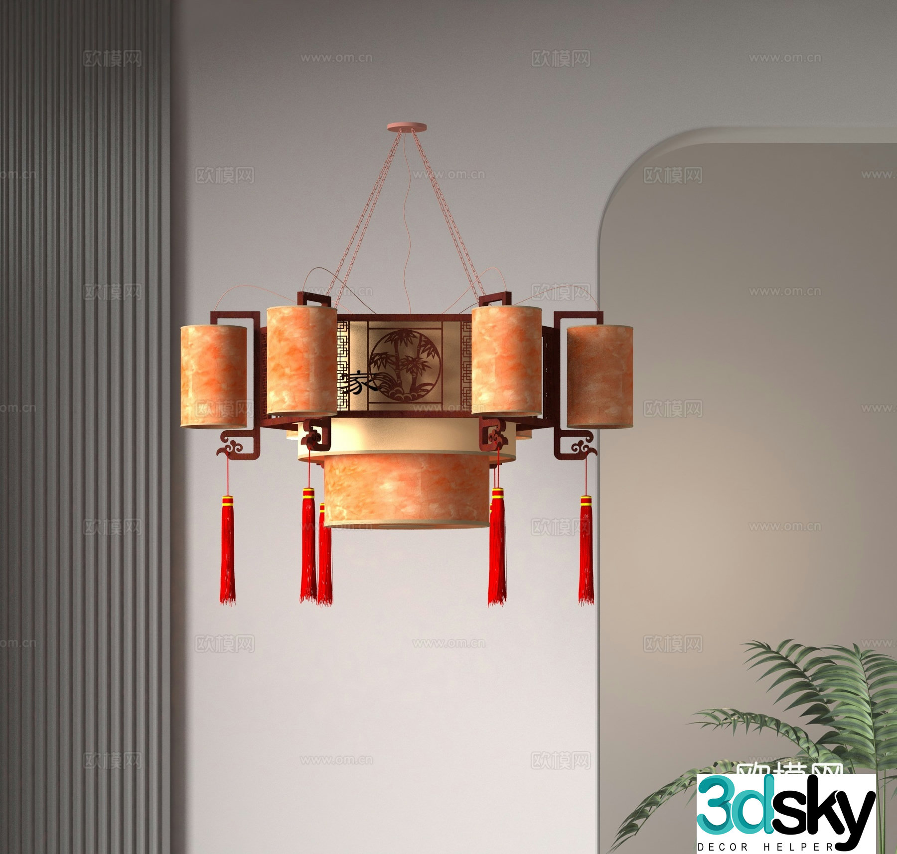 New Chinese chandelier 3D model