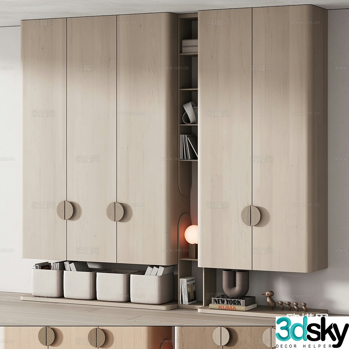 New Chinese style wardrobe 3D model
