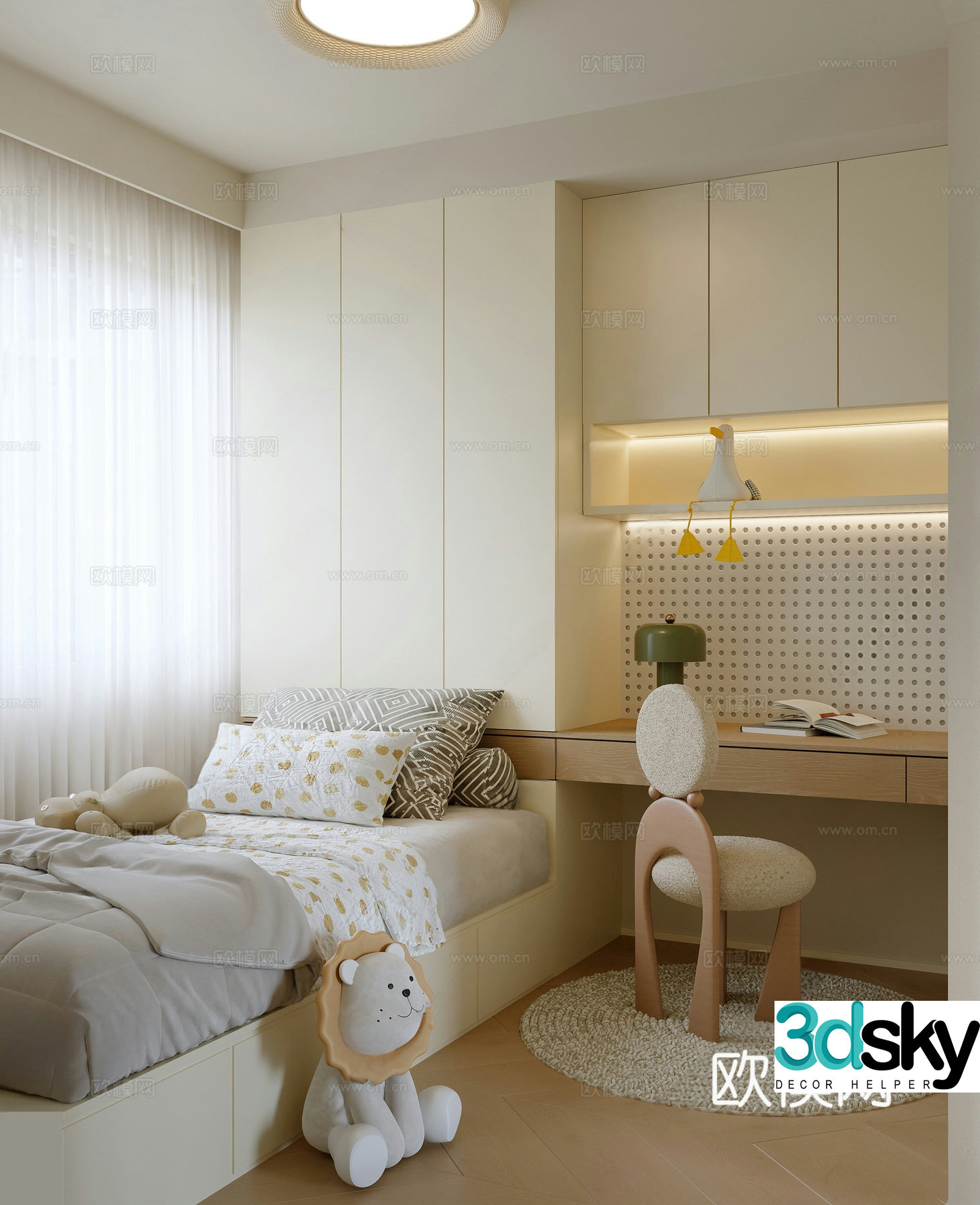 Modern tatami bedroom tatami children’s room 3d model